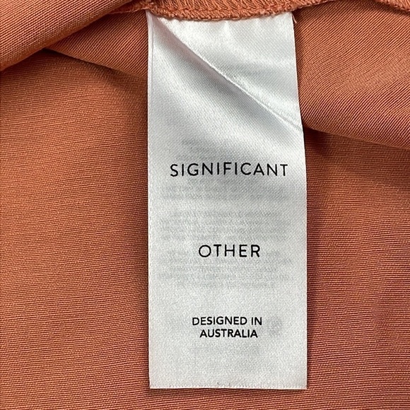 Significant Other Aila Dress Open Back Cowl Neck Satin Midi Nougat - Picture 9 of 13